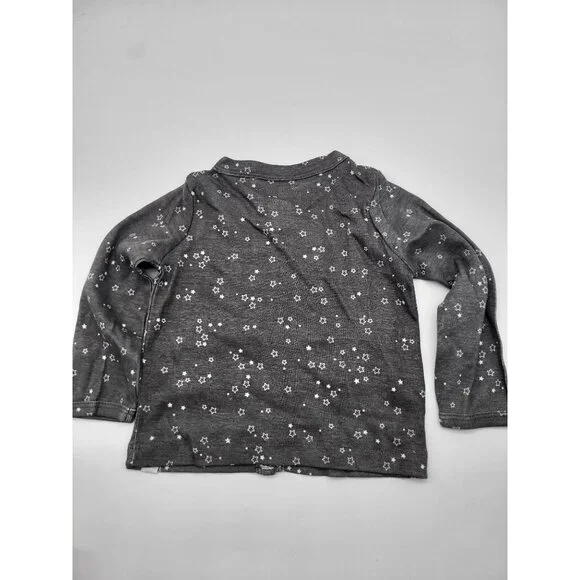 LITTLE PLANET BY CARTER'S Organic 2 PC Set Gray Stars Pants Button Up Top 9M - Picture 3 of 5
